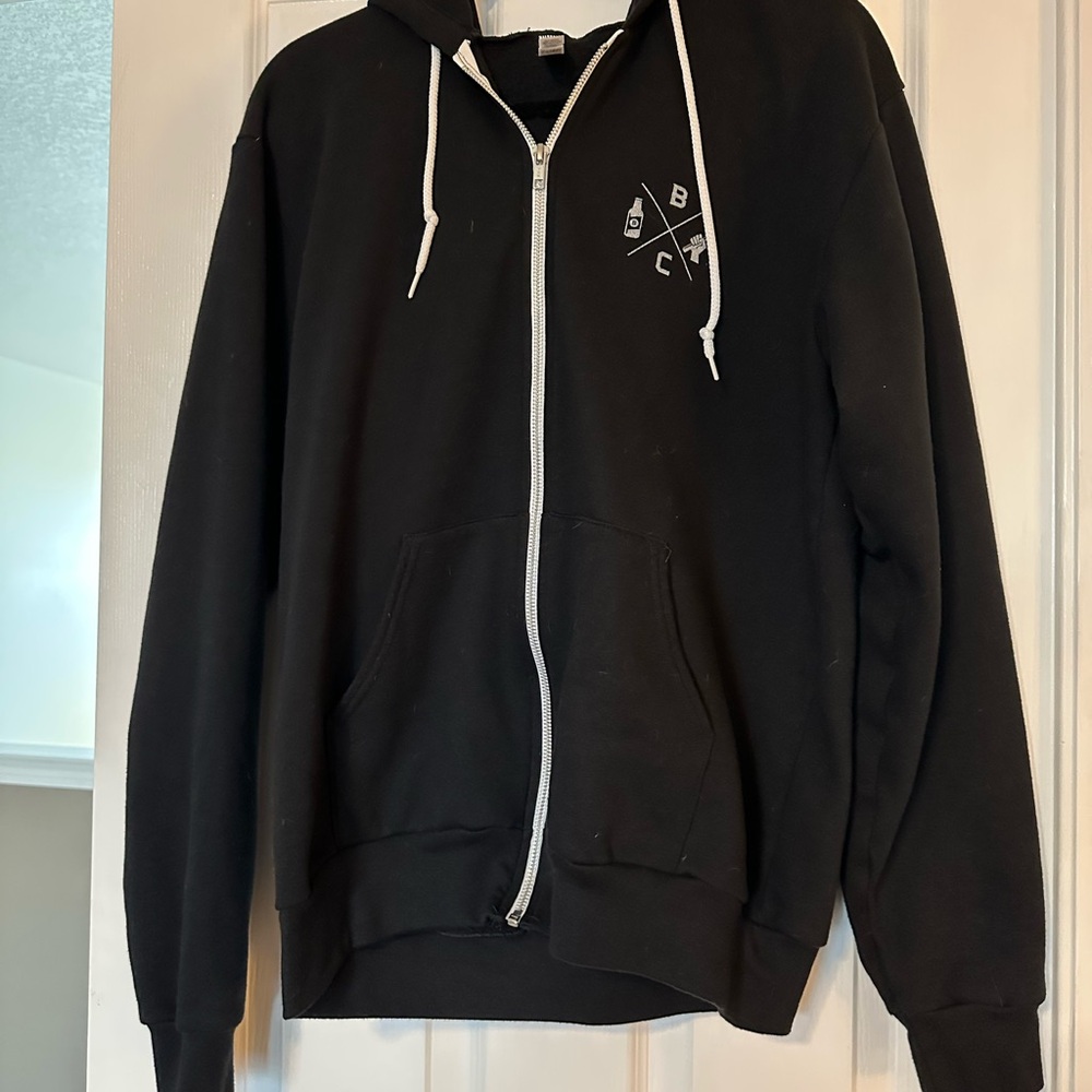 Bottlecraft Black Zip-Up Hoodie with White Logo